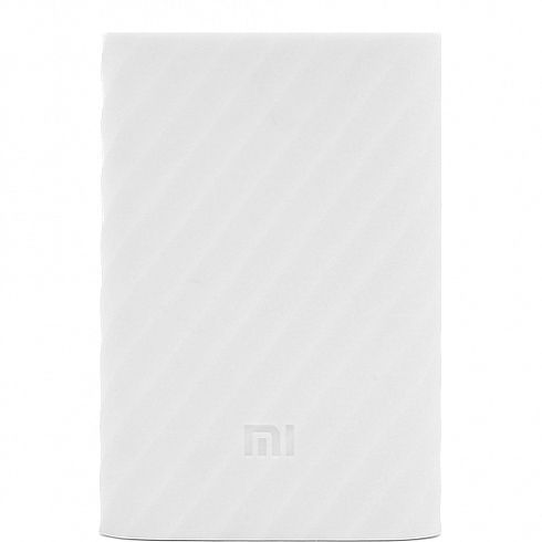 Силиконовый чехол Xiaomi Silicone Protector Sleeve для аккумулятора Mi Power Bank 20000 Белый — фото